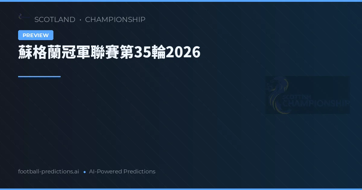 蘇格蘭冠軍聯賽第35輪2026