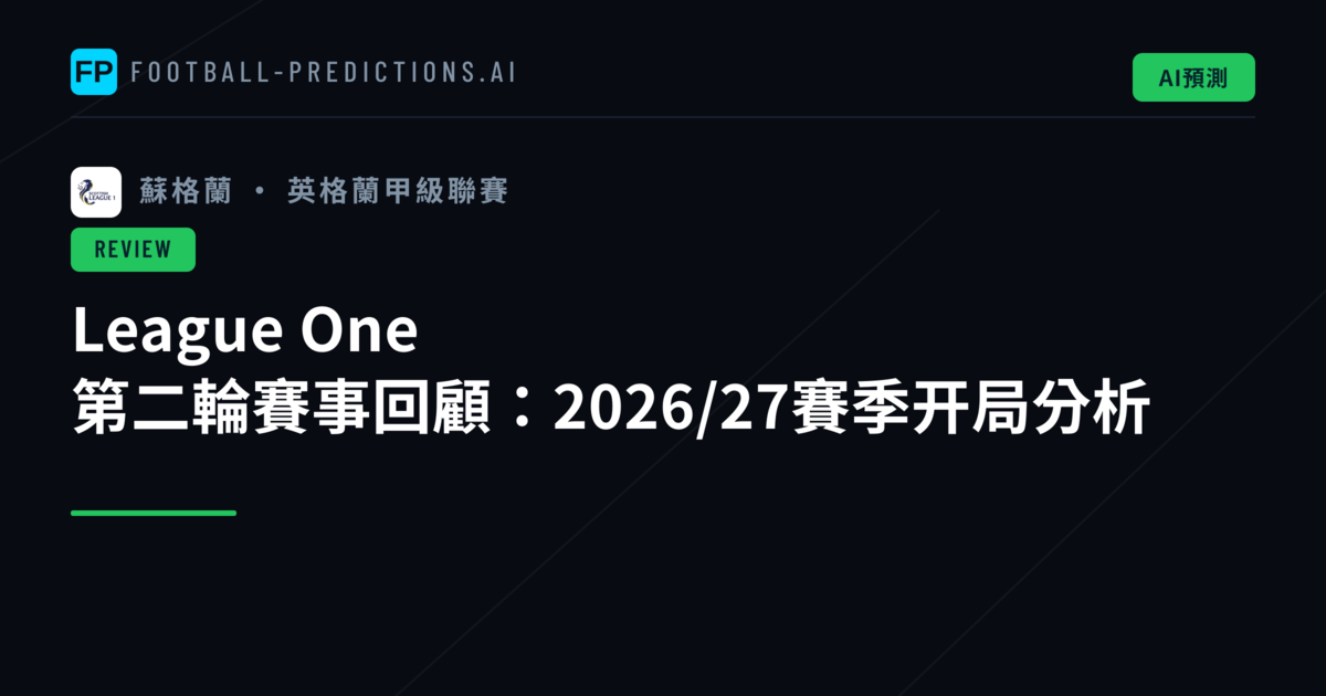 League One 第二輪賽事回顧：2026/27賽季开局分析