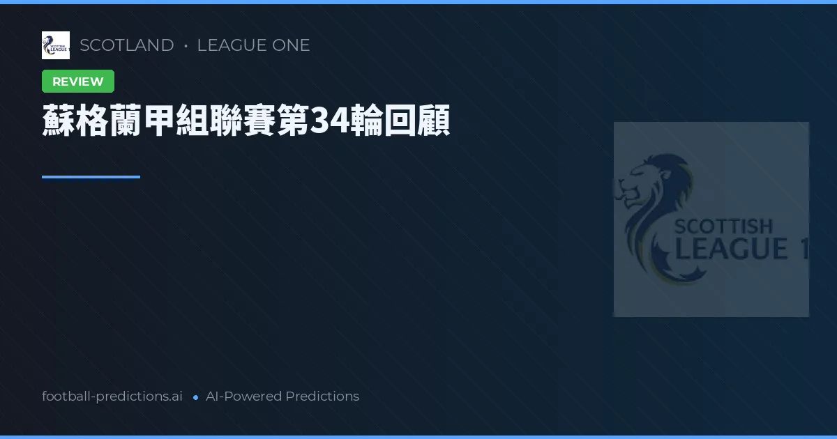 蘇格蘭甲組聯賽第34輪回顧