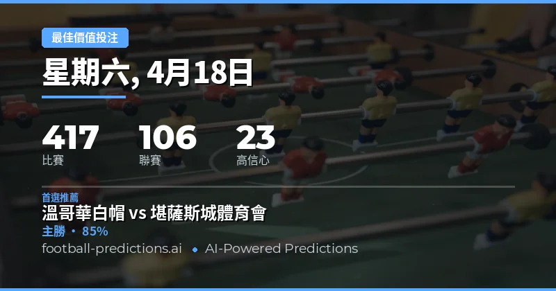 18 Apr 2026 最佳價值投注預測