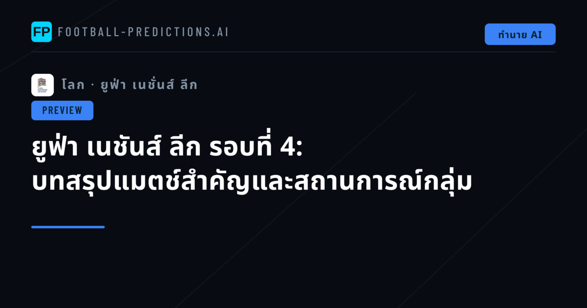 ยูฟ่า เนชันส์ ลีก รอบที่ 4: บทสรุปแมตช์สำคัญและสถานการณ์กลุ่ม