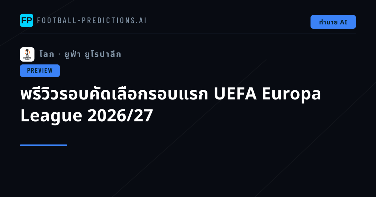 พรีวิวรอบคัดเลือกรอบแรก UEFA Europa League 2026/27