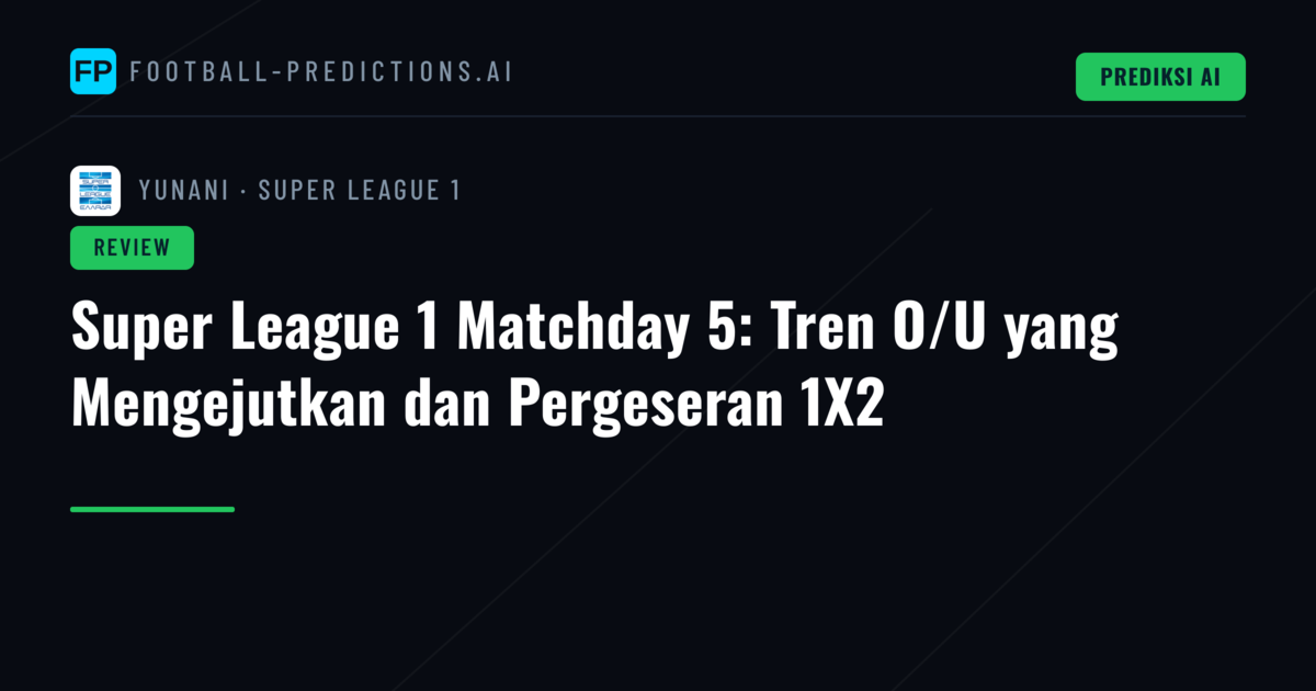 Super League 1 Matchday 5: Tren O/U yang Mengejutkan dan Pergeseran 1X2