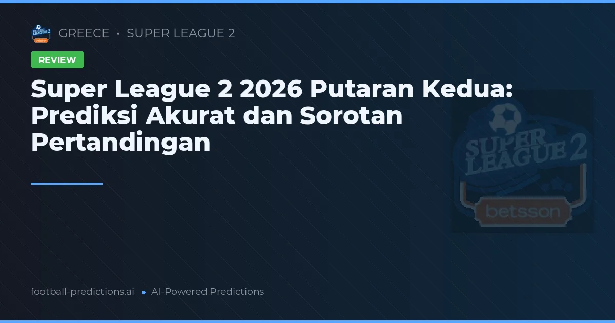 Super League 2 2026 Putaran Kedua: Prediksi Akurat dan Sorotan Pertandingan