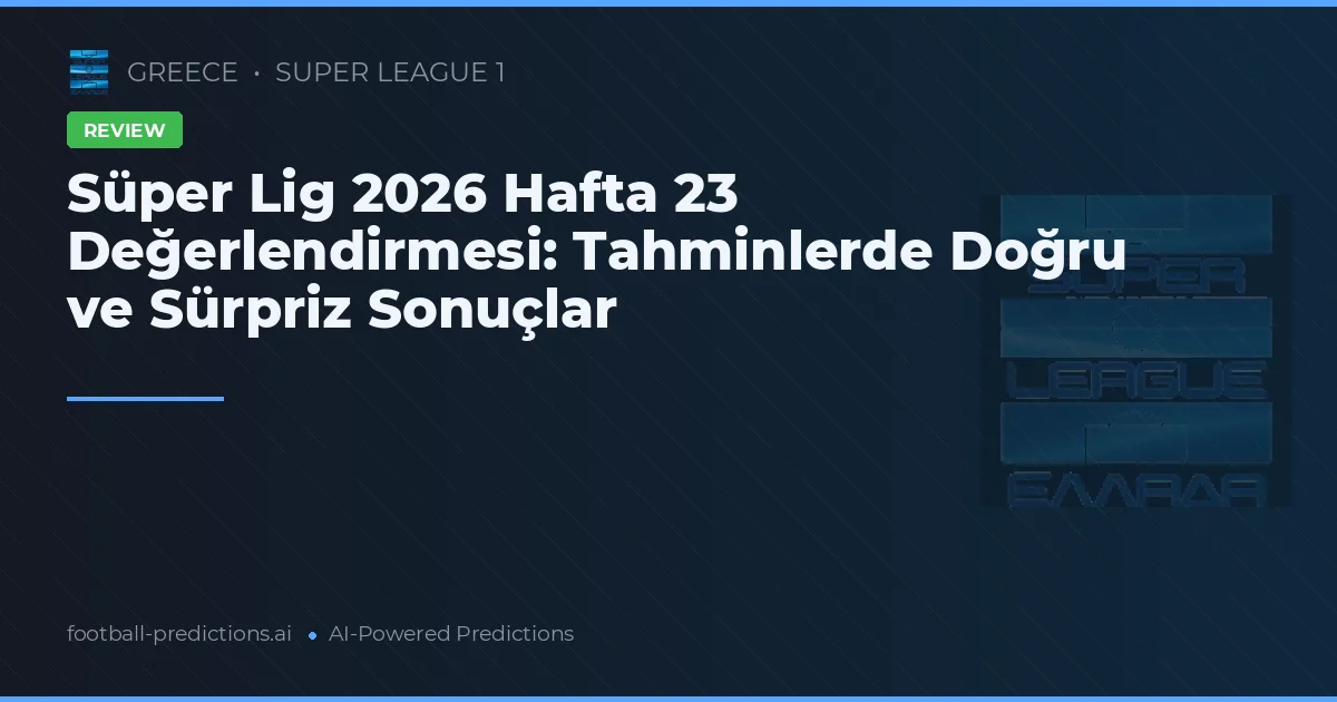 Süper Lig 2026 Hafta 23 Değerlendirmesi: Tahminlerde Doğru ve Sürpriz Sonuçlar