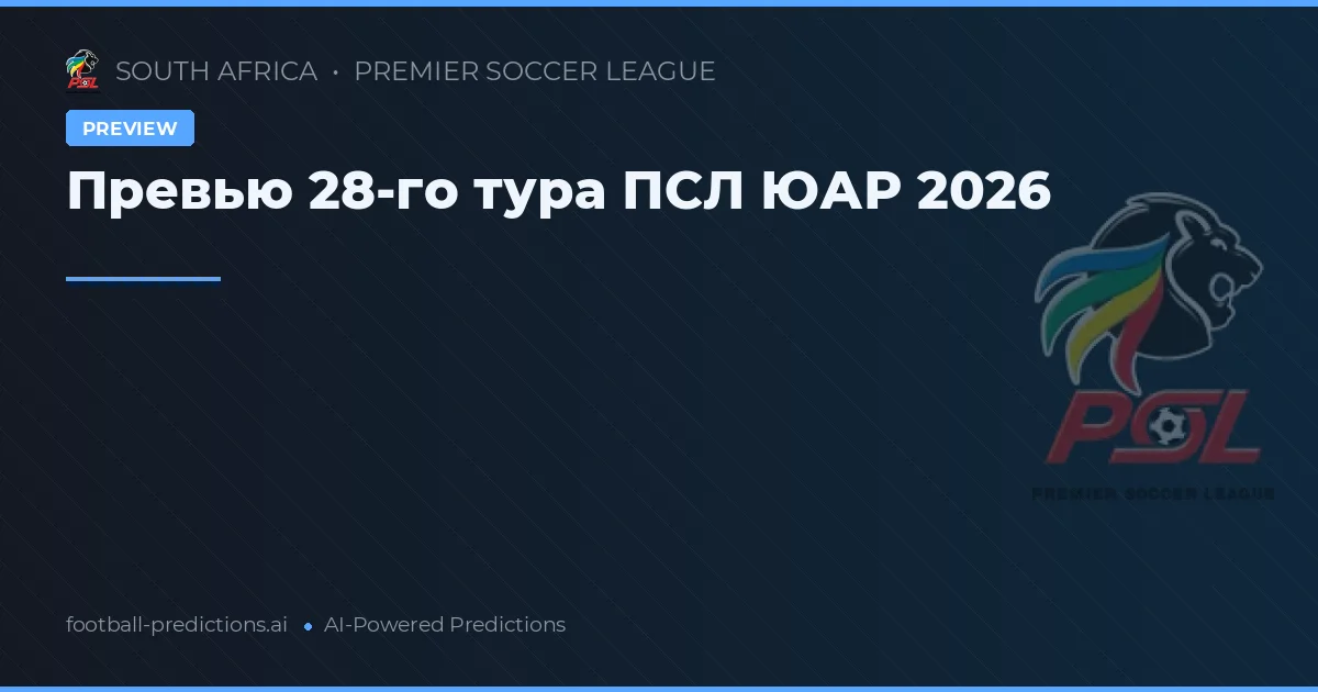 Превью 28-го тура ПСЛ ЮАР 2026