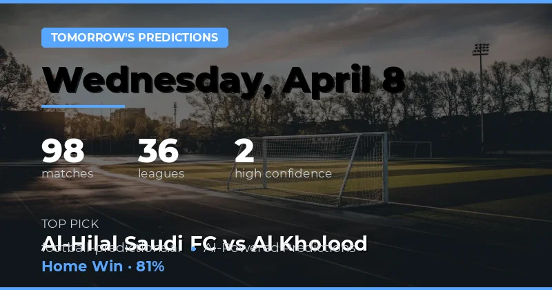 Прогноз на завтрашние матчи: 8 апреля 2026 года
