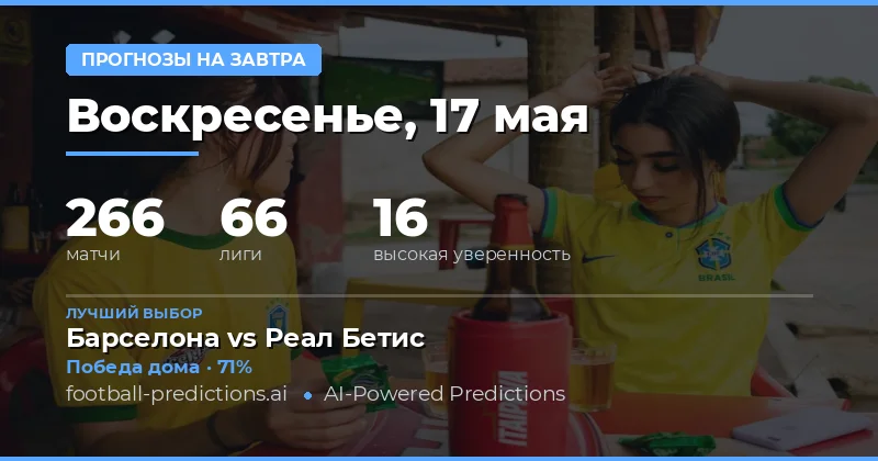 Обзор футбольных матчей на 17 мая 2026 года