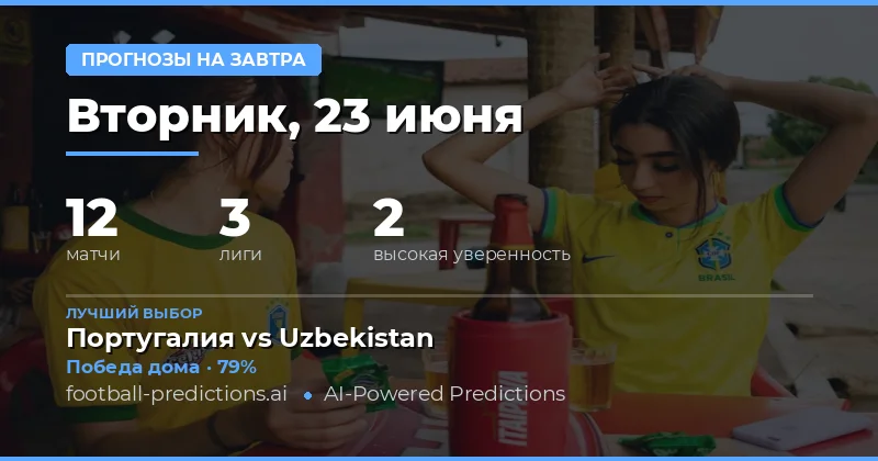 Прогнозы и Советы по Футболу — Вторник, 23 июня, 2026