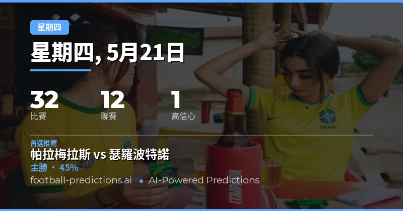 2026年5月21日週四足球賽事前瞻與關鍵數據解讀