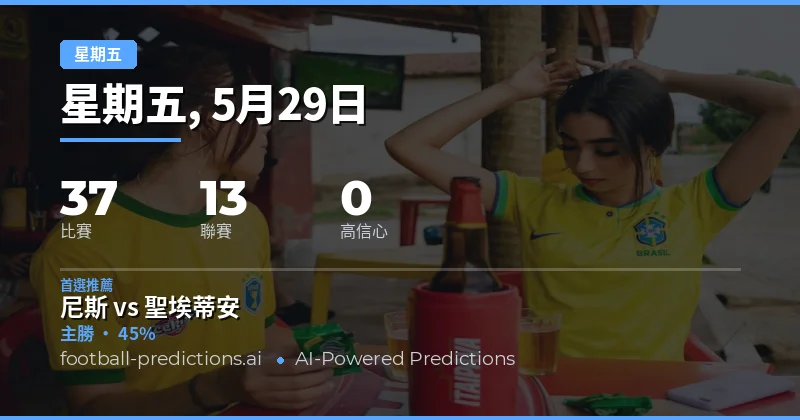 2026年5月29日週五足球賽事前瞻與數據解讀