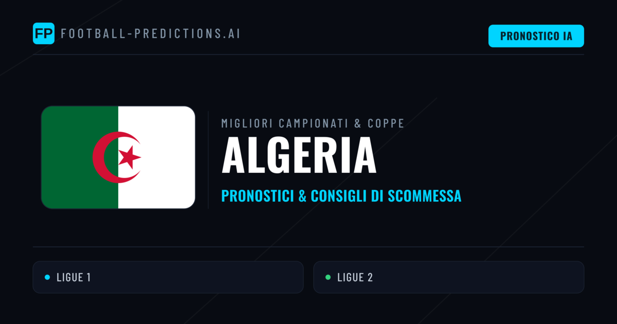 Pronostici Calcio Algeria — Scommesse e Consigli