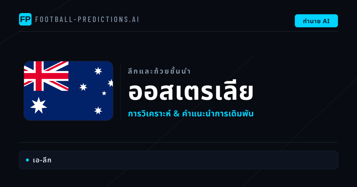 วิเคราะห์บอล ออสเตรเลีย & วิเคราะห์ผล
