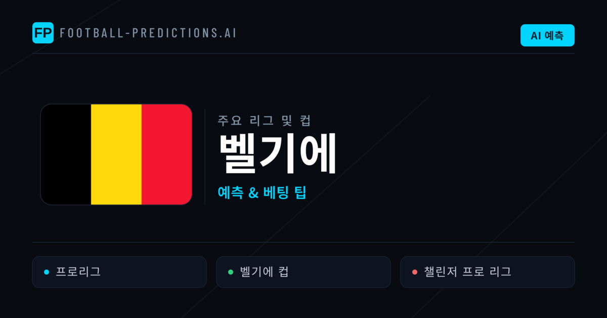 벨기에 축구 예측 & 베팅 팁