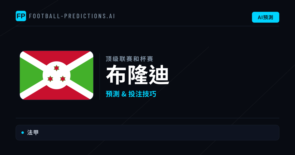 布隆迪足球賽事預測 — 運彩分析與推薦