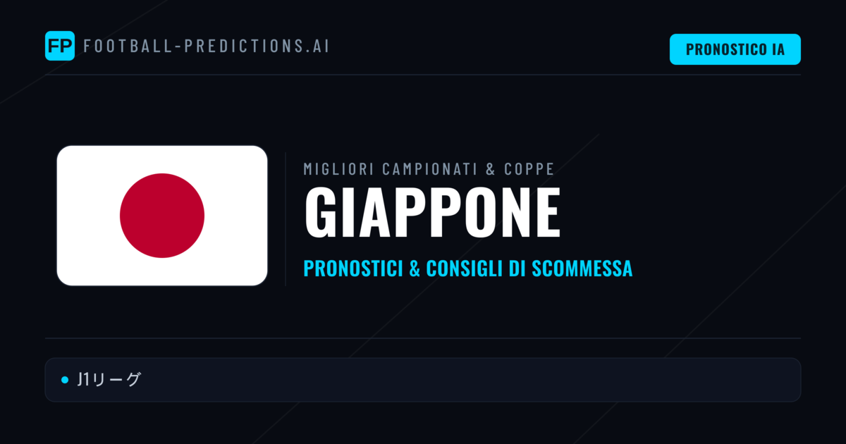Pronostici Calcio Giappone — Scommesse e Consigli