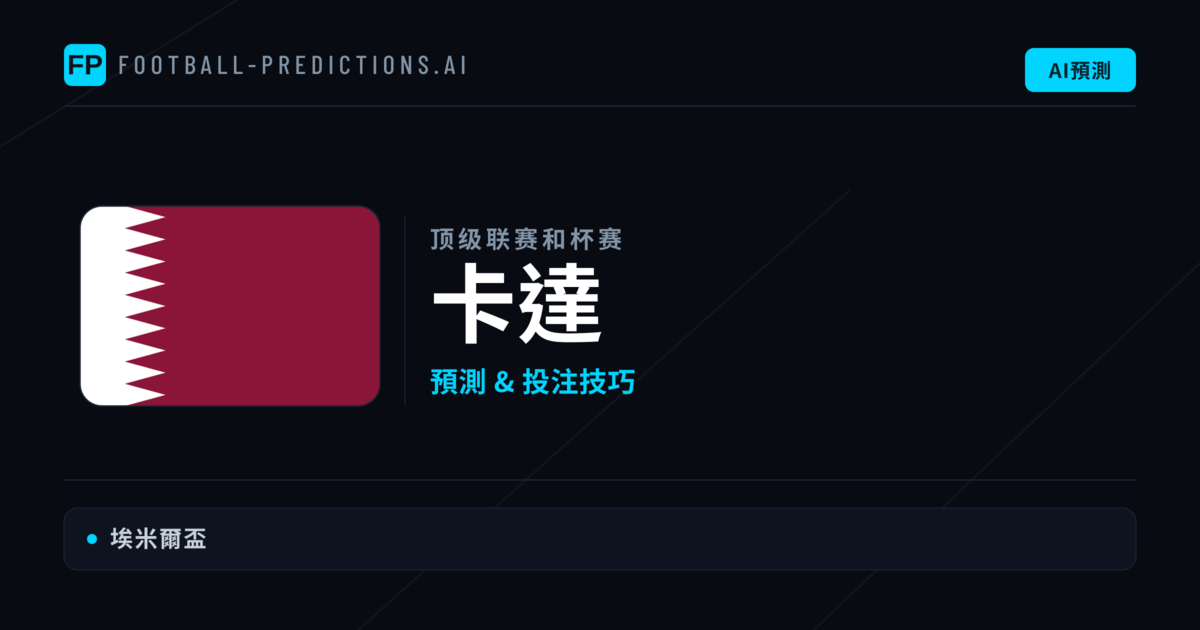卡達足球賽事預測 — 運彩分析與推薦
