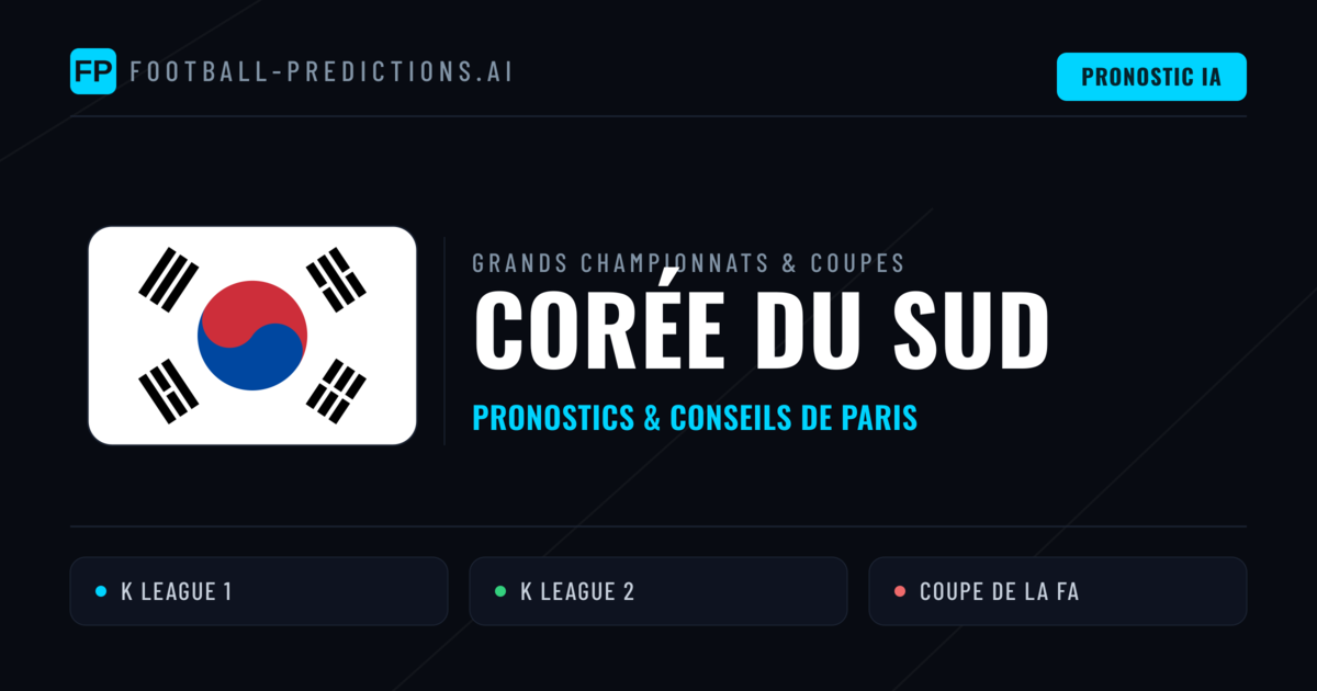 Pronostics football Corée du Sud & Conseils de Paris