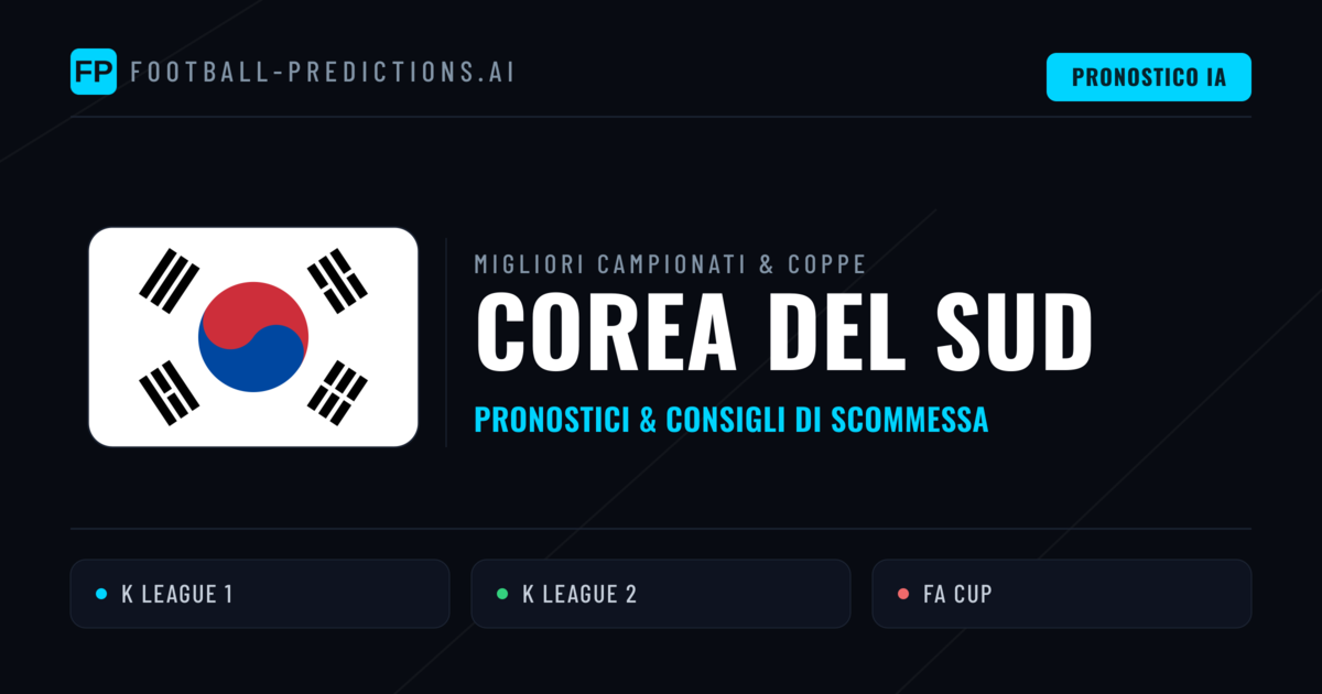 Pronostici Calcio Corea del Sud — Scommesse e Consigli