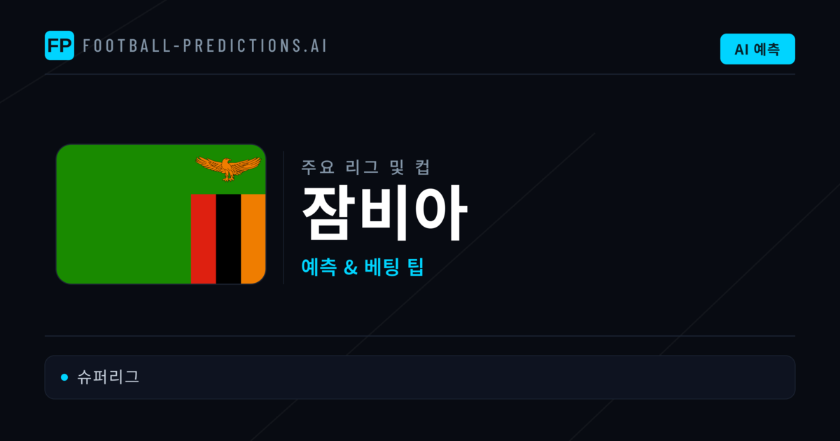 잠비아 축구 예측 & 베팅 팁