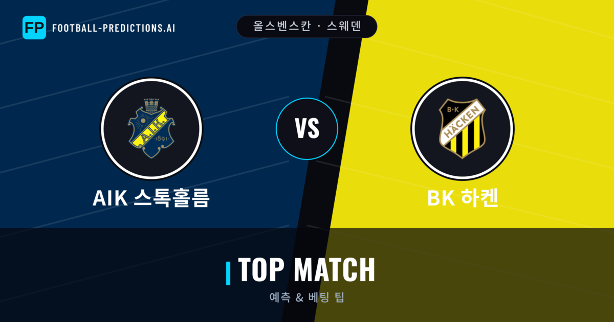 AIK 스톡홀름 vs BK 하켄 축구 예측 & 통계