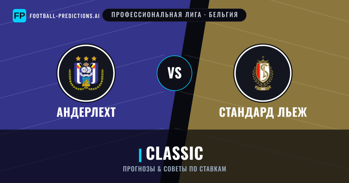 Андерлехт vs Стандард Льеж прогнозы и статистика