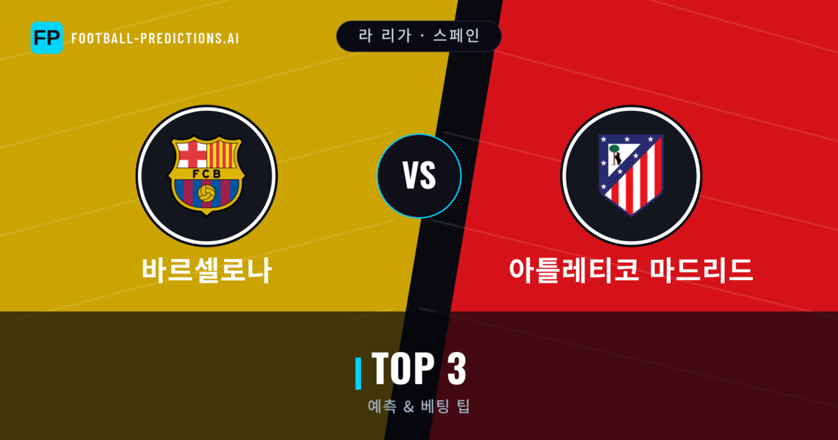 바르셀로나 vs 아틀레티코 마드리드 축구 예측 & 통계