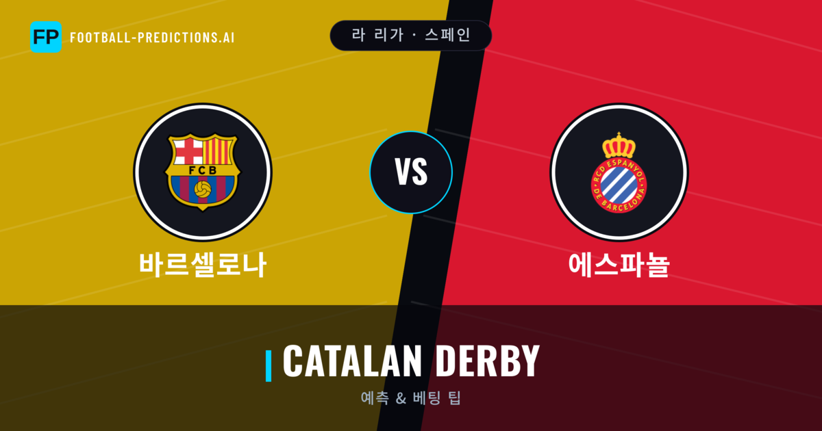 바르셀로나 vs 에스파뇰 축구 예측 & 통계