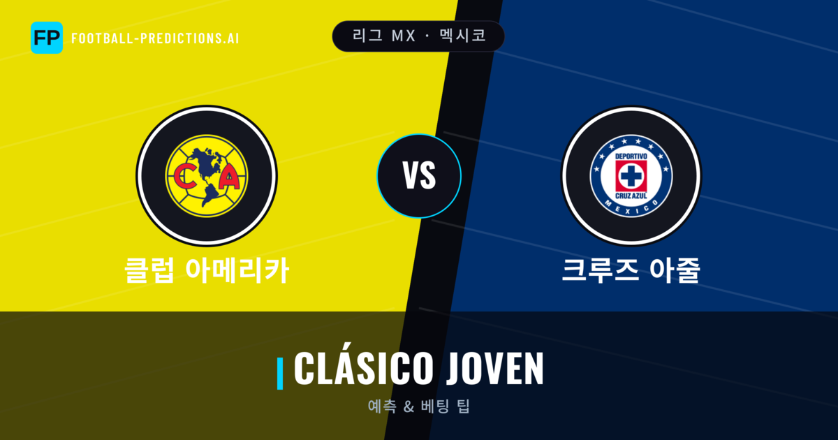 클럽 아메리카 vs 크루즈 아줄 축구 예측 & 통계