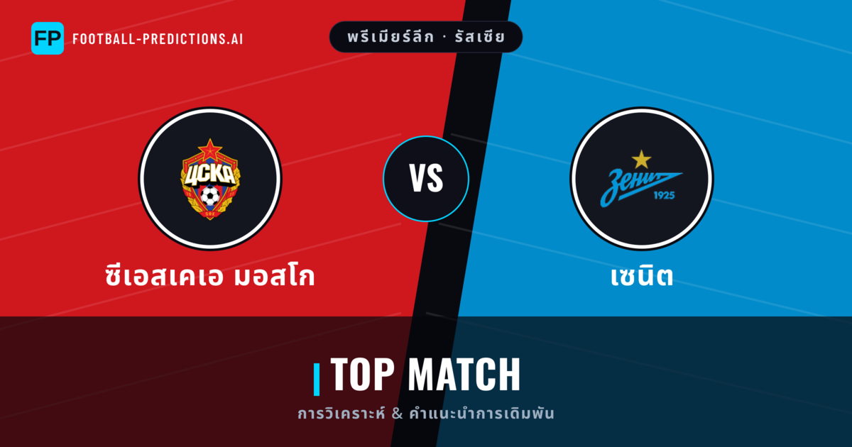 ซีเอสเคเอ มอสโก vs เซนิต การวิเคราะห์และสถิติ