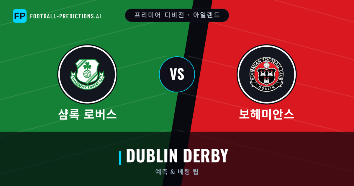 샴록 로버스 vs 보헤미안스 축구 예측 & 통계