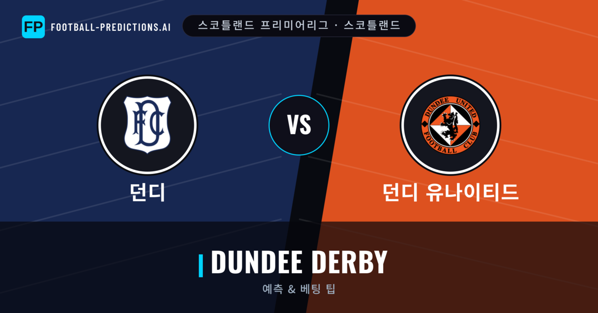 던디 vs 던디 유나이티드 축구 예측 & 통계