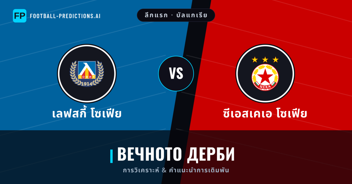 เลฟสกี้ โซเฟีย vs ซีเอสเคเอ โซเฟีย การวิเคราะห์และสถิติ