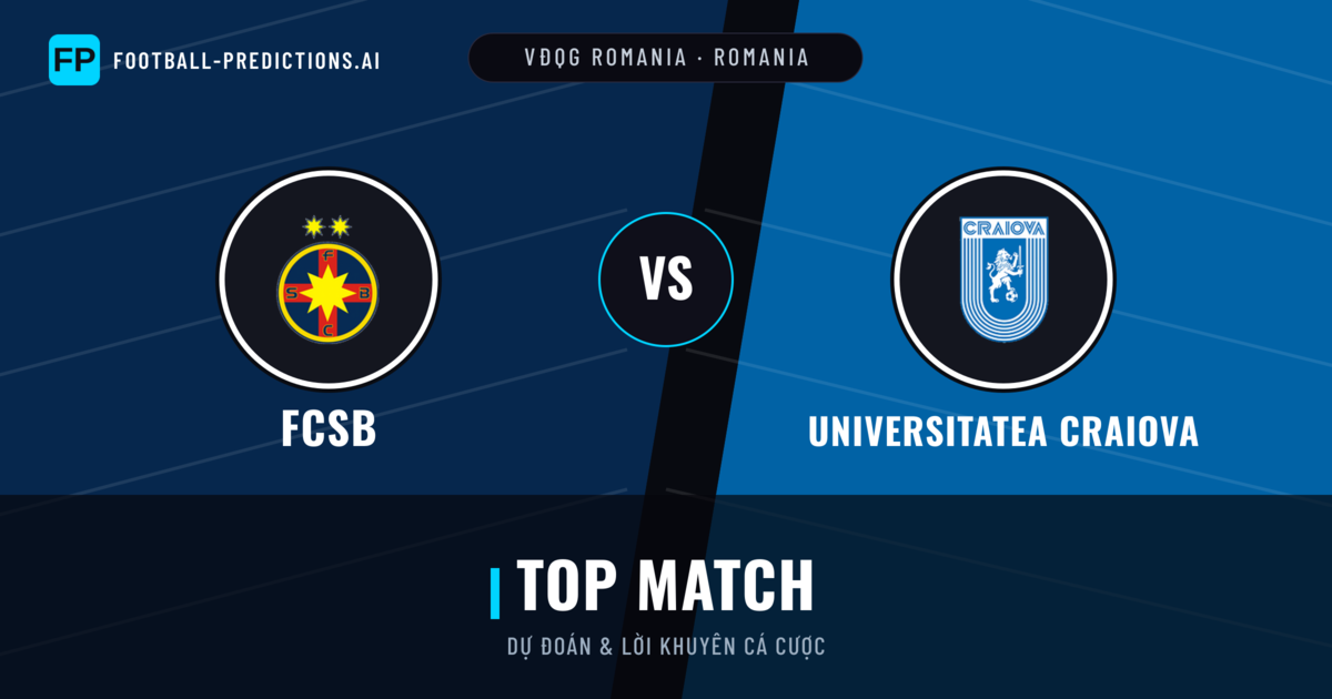 FCSB vs Universitatea Craiova Dự đoán & Thống kê
