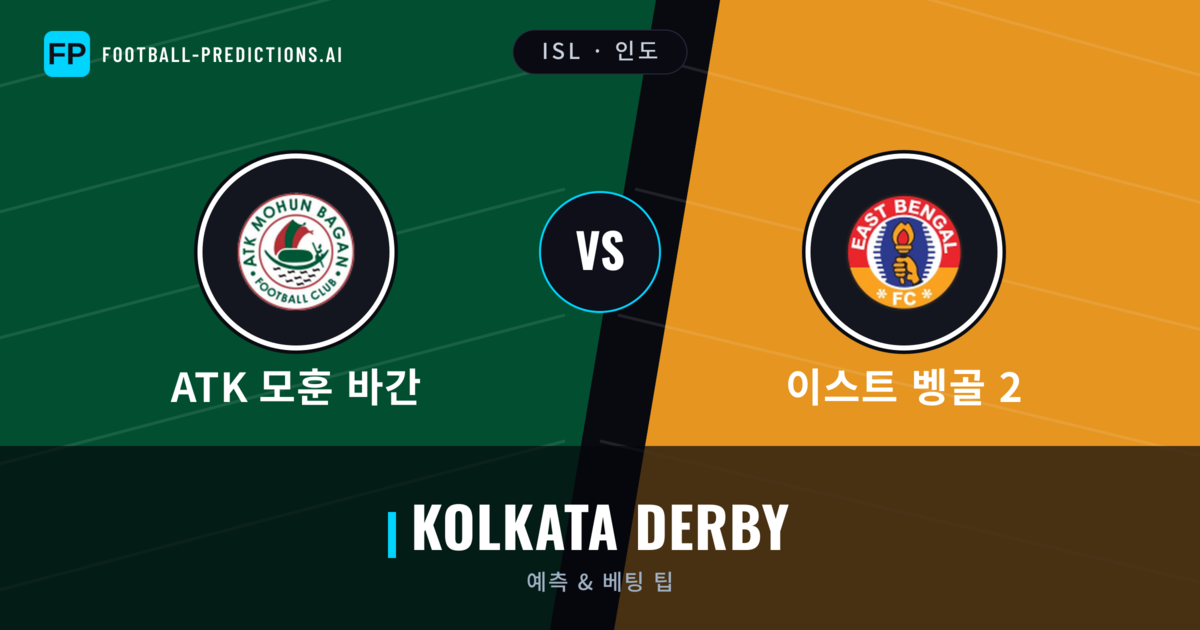 ATK 모훈 바간 vs 이스트 벵골 2 축구 예측 & 통계