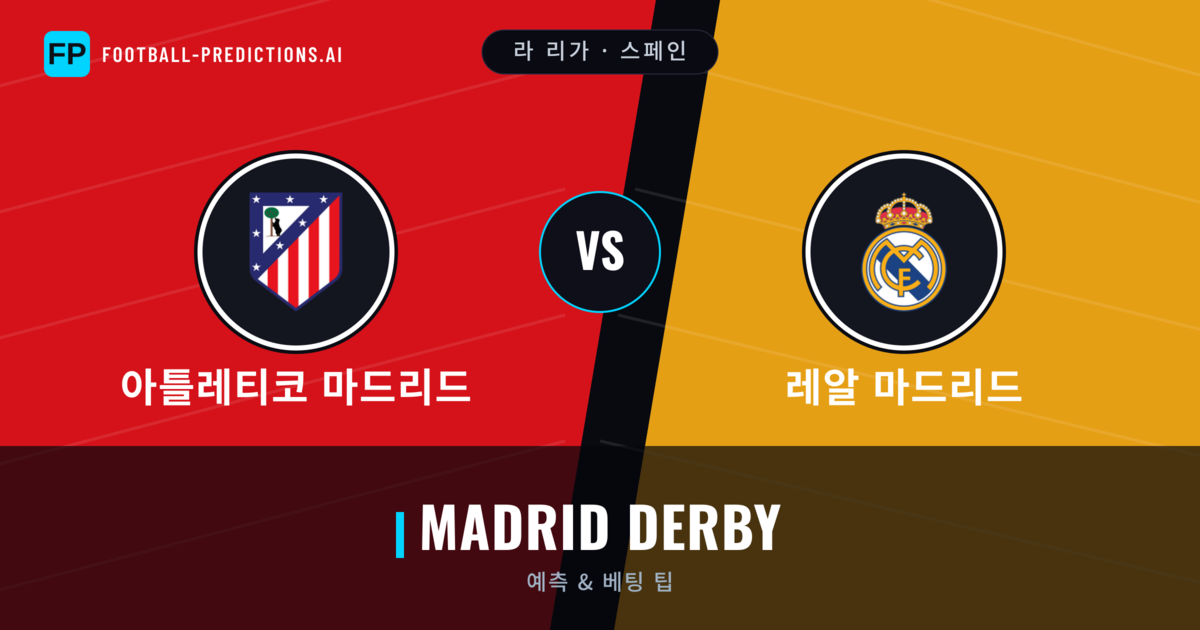 아틀레티코 마드리드 vs 레알 마드리드 축구 예측 & 통계