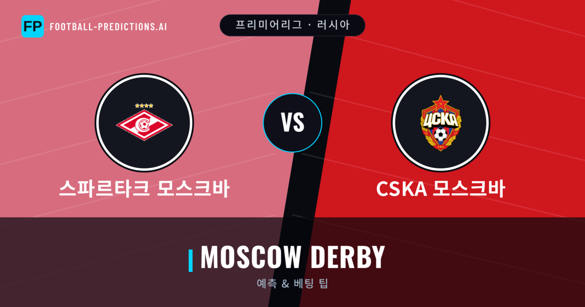 스파르타크 모스크바 vs CSKA 모스크바 축구 예측 & 통계