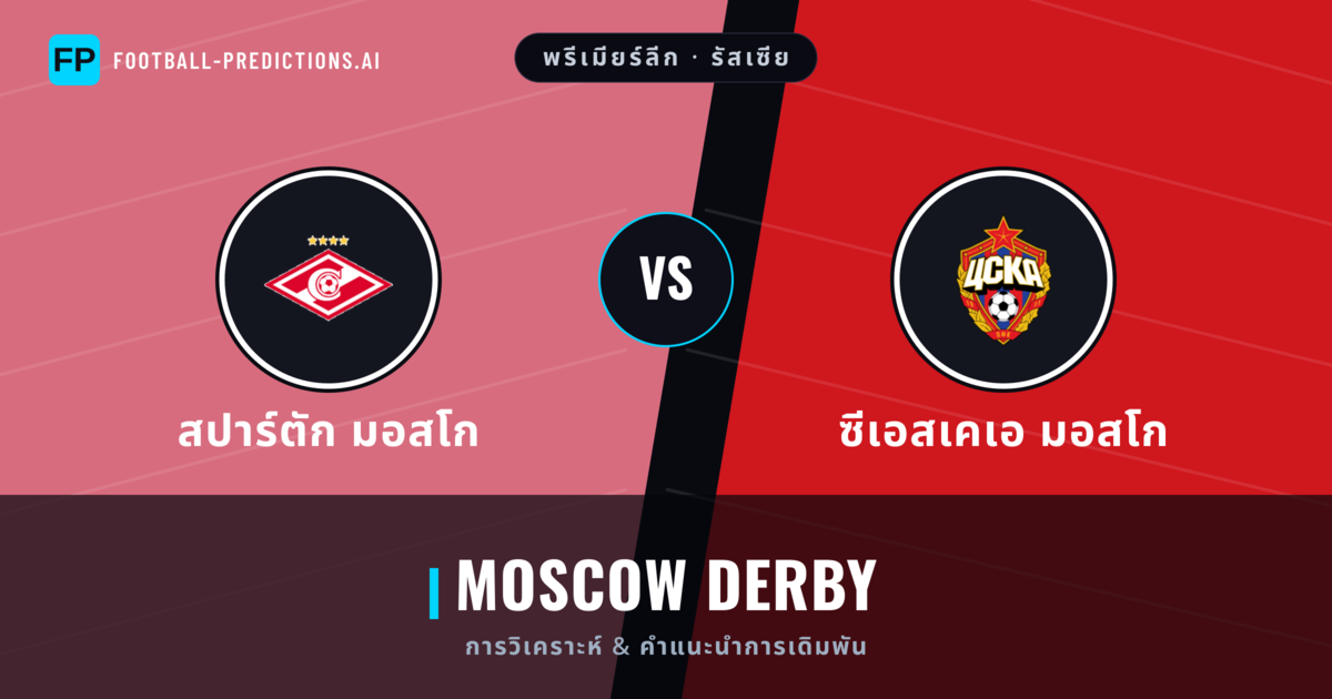 สปาร์ตัก มอสโก vs ซีเอสเคเอ มอสโก การวิเคราะห์และสถิติ