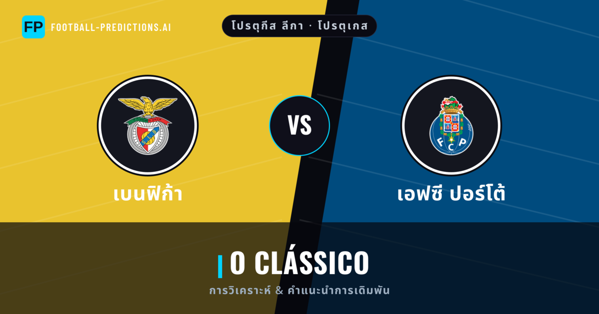 เบนฟิก้า vs เอฟซี ปอร์โต้ การวิเคราะห์และสถิติ