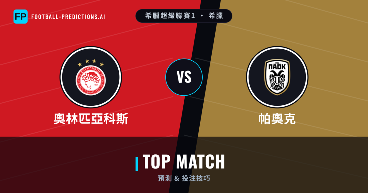 奧林匹亞科斯 vs 帕奧克 運彩分析｜足球預測與數據