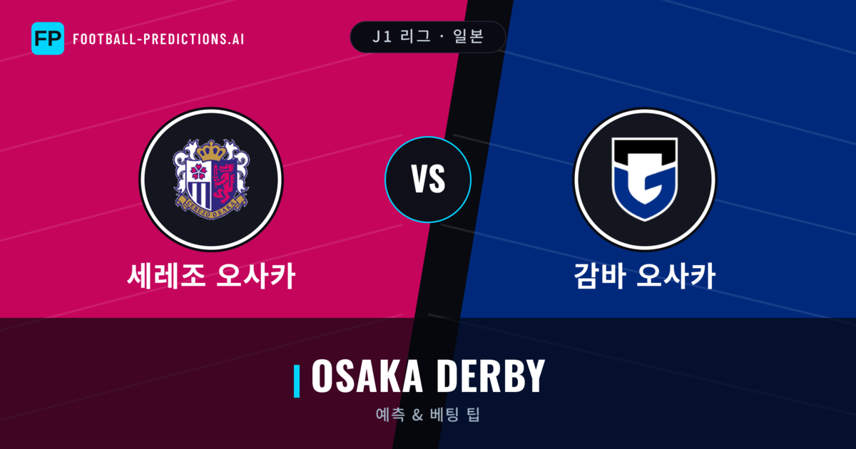 세레조 오사카 vs 감바 오사카 축구 예측 & 통계