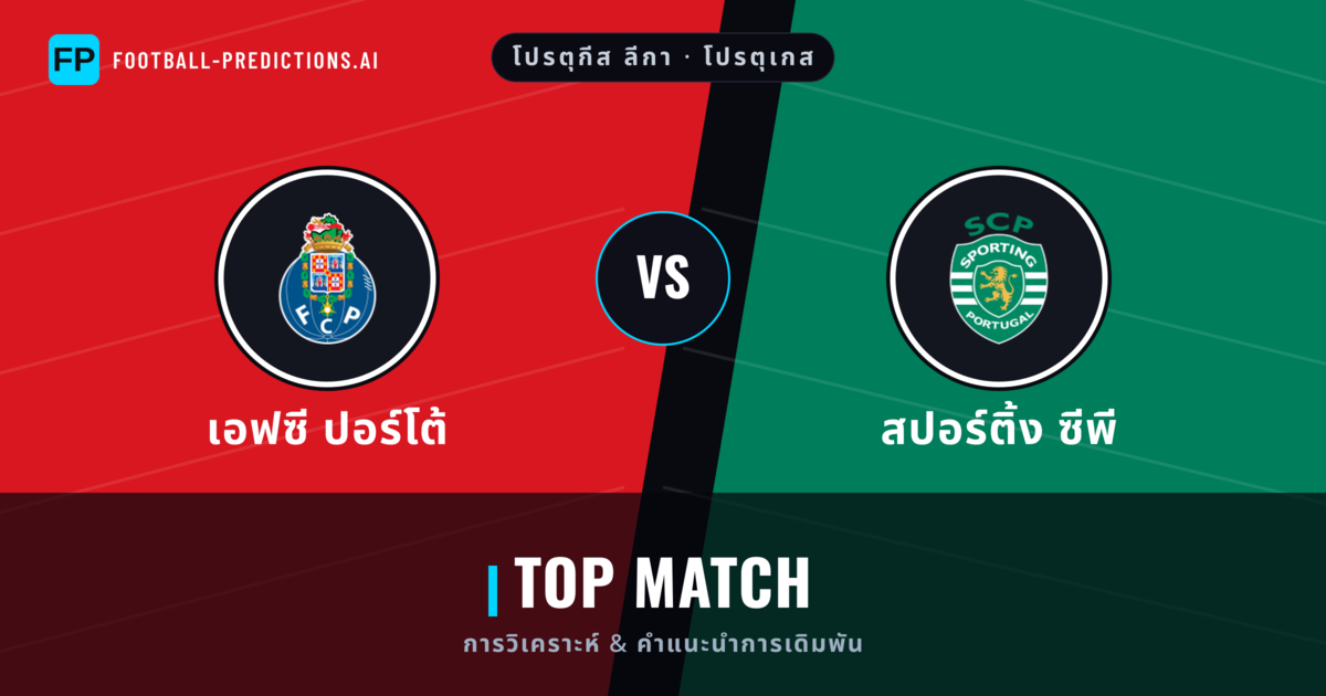 เอฟซี ปอร์โต้ vs สปอร์ติ้ง ซีพี การวิเคราะห์และสถิติ