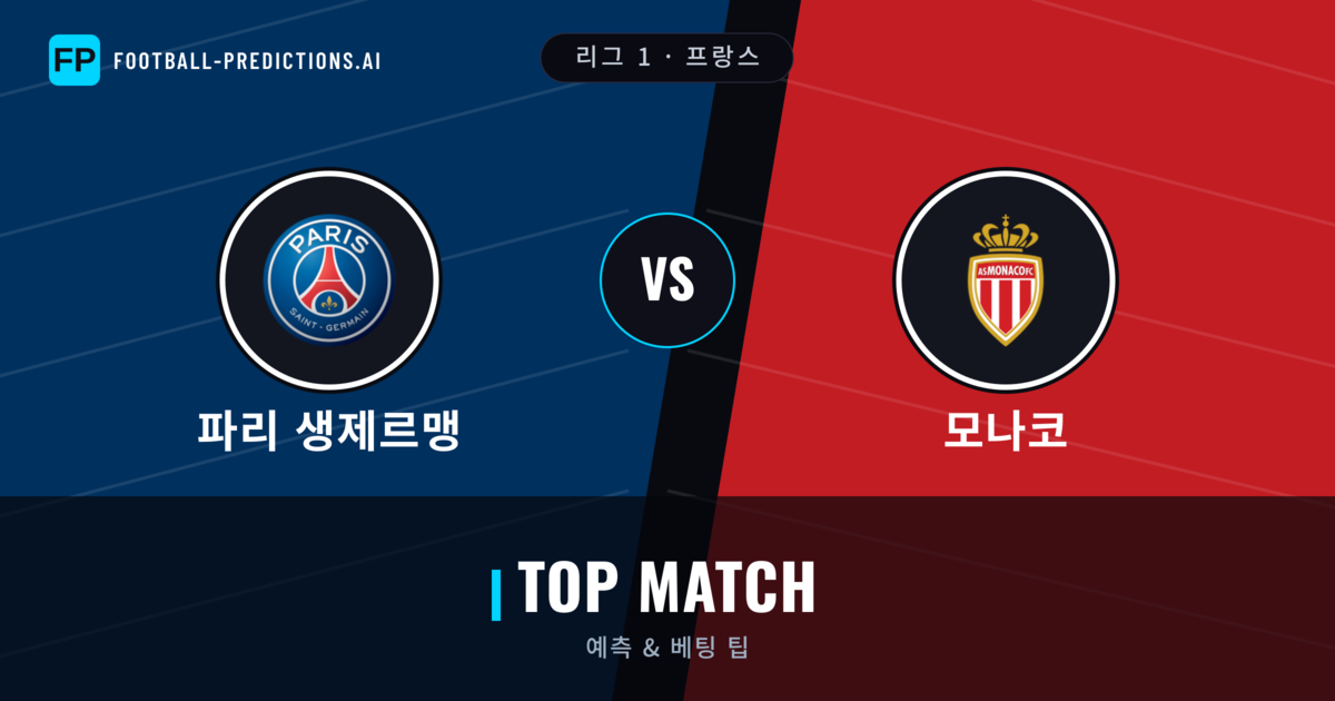 파리 생제르맹 vs 모나코 축구 예측 & 통계