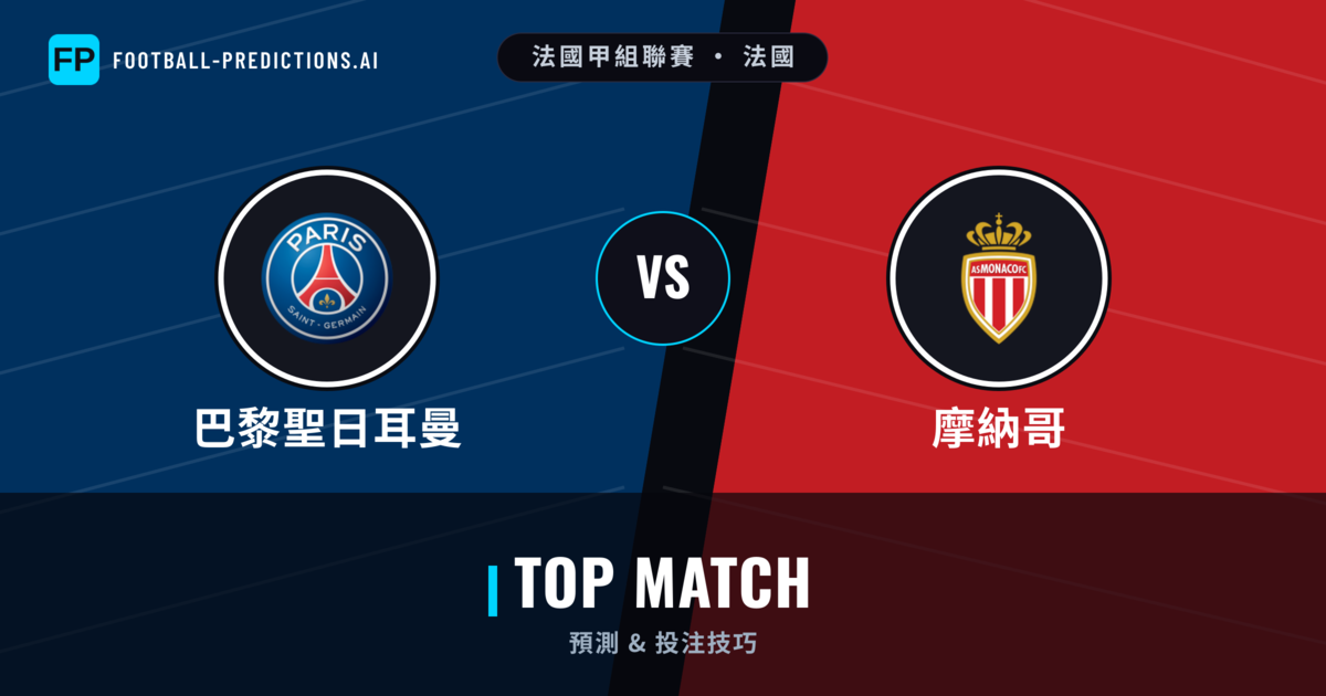 巴黎聖日耳曼 vs 摩納哥 運彩分析｜足球預測與數據