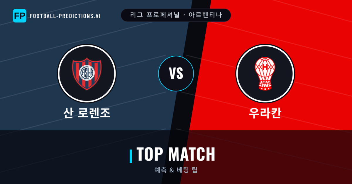 산 로렌조 vs 우라칸 축구 예측 & 통계
