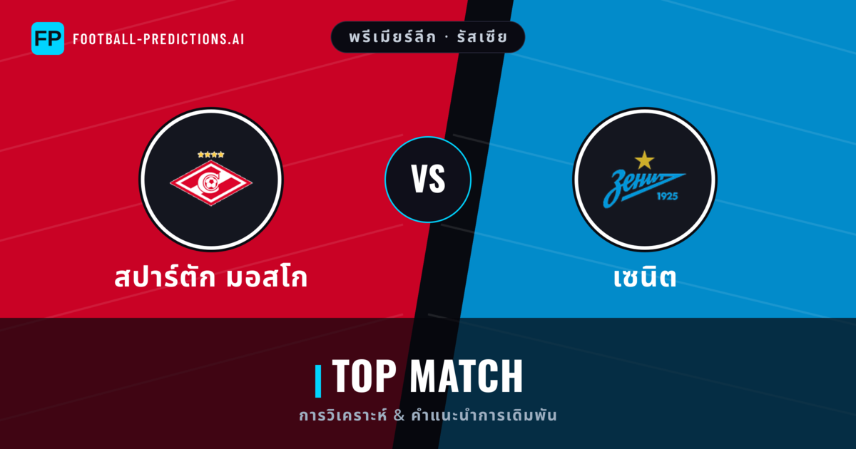 สปาร์ตัก มอสโก vs เซนิต การวิเคราะห์และสถิติ