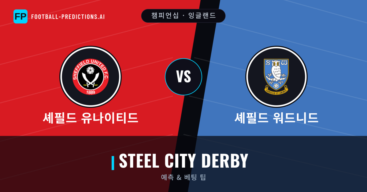 셰필드 유나이티드 vs 셰필드 워드니드 축구 예측 & 통계