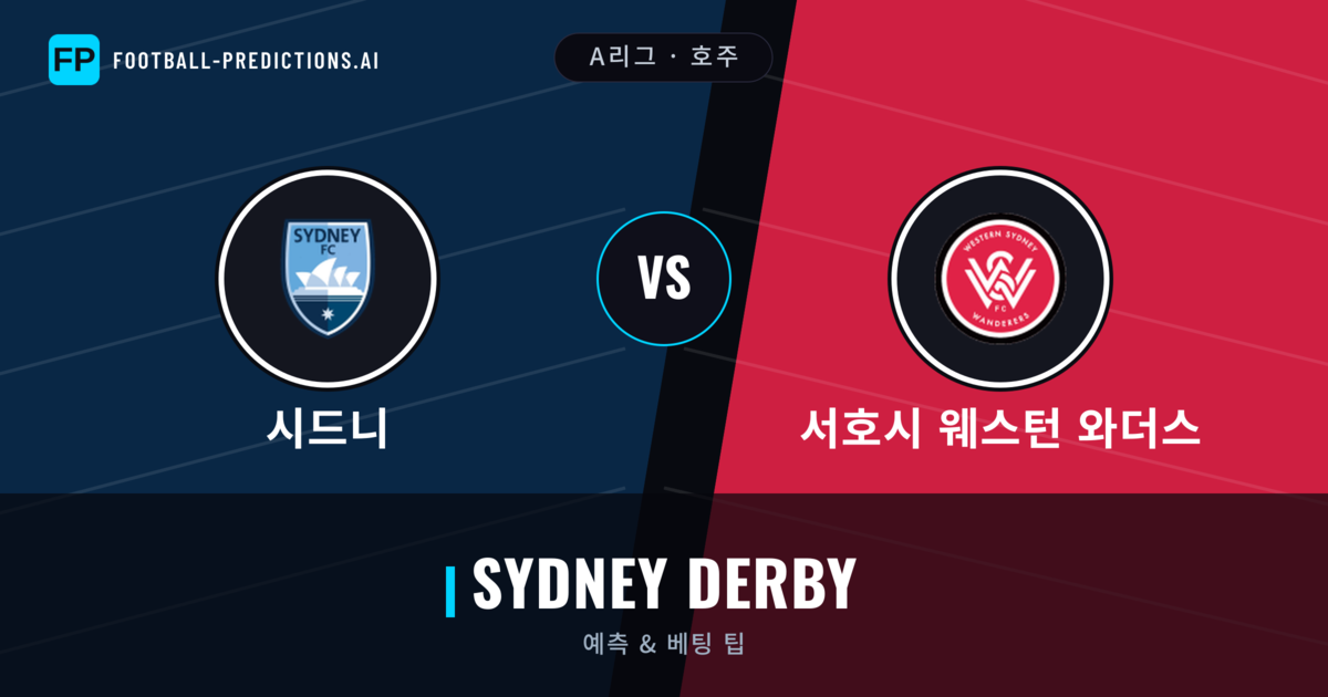 시드니 vs 서호시 웨스턴 와더스 축구 예측 & 통계