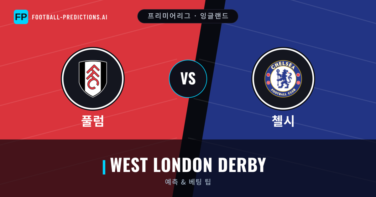 풀럼 vs 첼시 축구 예측 & 통계