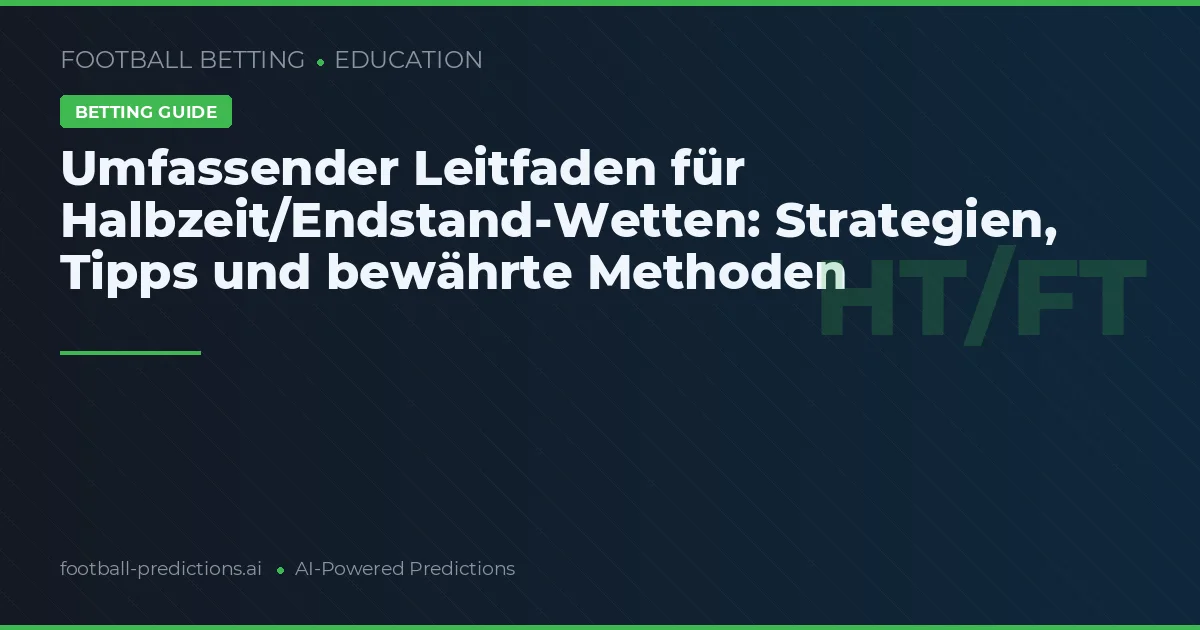 Umfassender Leitfaden für Halbzeit/Endstand-Wetten: Strategien, Tipps und bewährte Methoden